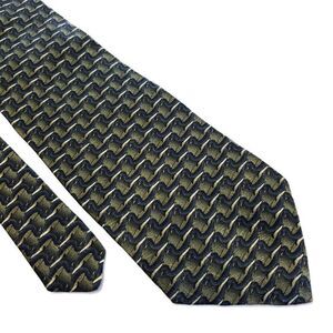 The Nature Conservacy Galapogos‎ Pintail Green Geometric Wide Silk Tie